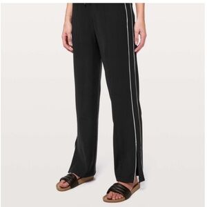 Lululemon Athletica Black Track Pants with White Stripe